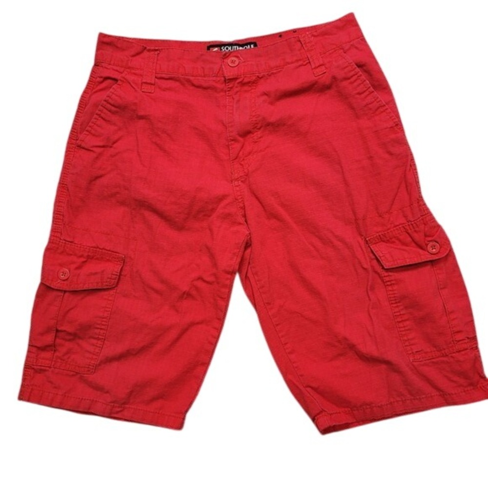 Southpole Kids Red Cargo Shorts‎ Size 14 Boys Casual Outdoor Utility Pockets